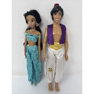 Disney Princess Classic Doll Aladdin Prince Ali 12 1/2'' and Jasmine Jointed Set